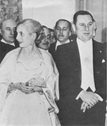 President Juan Perón and his wife Eva in 1949. Eva won wide popularity with Argentina's poor, who fondly called her "Evita." Juan Perón came to power through promises of liberal reforms, but soon became a fascist-style dictator. 